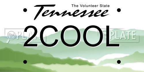 2COOL Tennessee License Plate