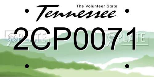 2CP0071 Tennessee License Plate