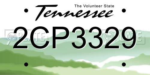 2CP3329 Tennessee License Plate