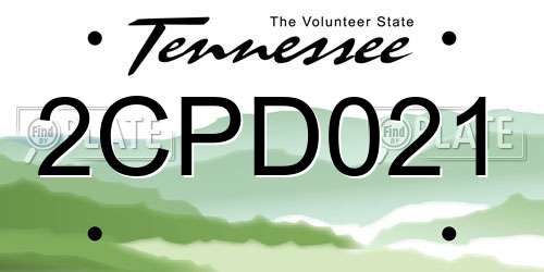 2CPD021 Tennessee License Plate