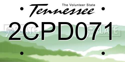 2CPD071 Tennessee License Plate