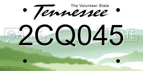 2CQ045 Tennessee License Plate