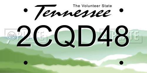 2CQD48 Tennessee License Plate