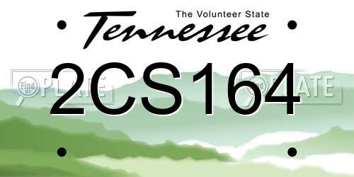 2CS164 Tennessee License Plate