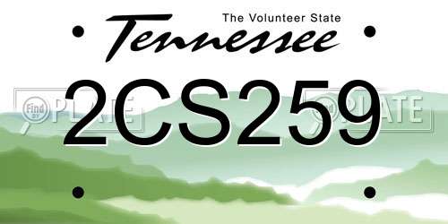 2CS259 Tennessee License Plate