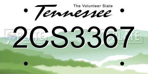 2CS3367 Tennessee License Plate