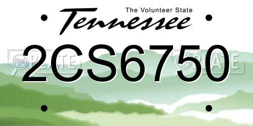 2CS6750 Tennessee License Plate