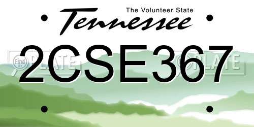2CSE367 Tennessee License Plate