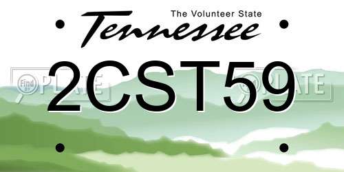 2CST59 Tennessee License Plate
