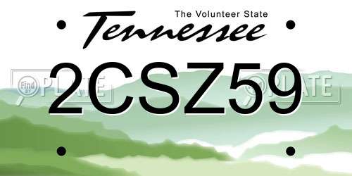 2CSZ59 Tennessee License Plate