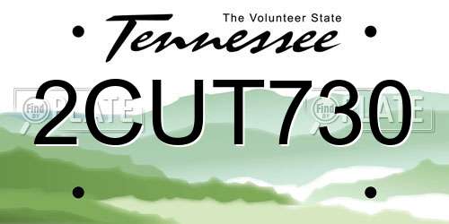 2CUT730 Tennessee License Plate