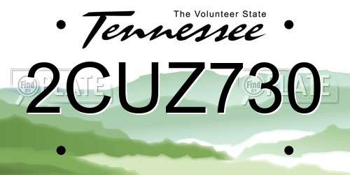 2CUZ730 Tennessee License Plate