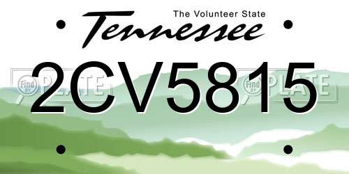 2CV5815 Tennessee License Plate