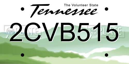 2CVB515 Tennessee License Plate