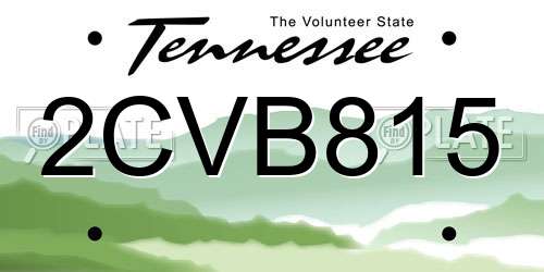 2CVB815 Tennessee License Plate