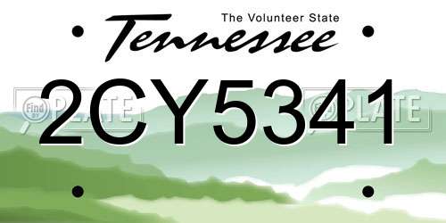2CY5341 Tennessee License Plate