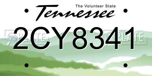 2CY8341 Tennessee License Plate