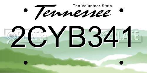 2CYB341 Tennessee License Plate