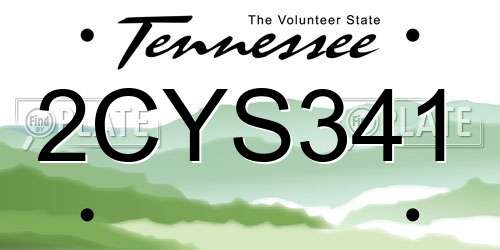 2CYS341 Tennessee License Plate