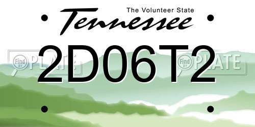 2D06T2 Tennessee License Plate