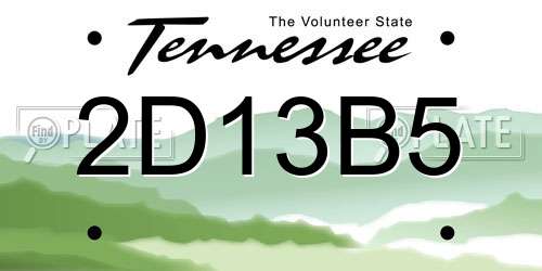 2D13B5 Tennessee License Plate