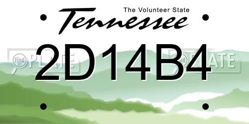 2D14B4 Tennessee License Plate