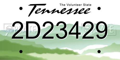 2D23429 Tennessee License Plate
