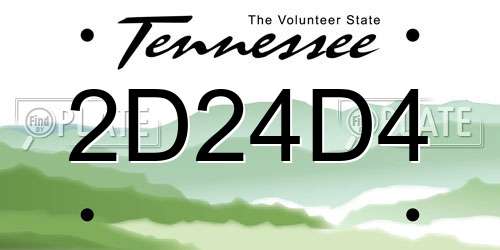 2D24D4 Tennessee License Plate