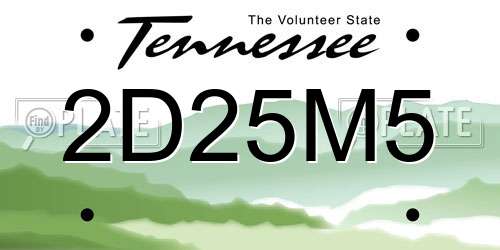 2D25M5 Tennessee License Plate