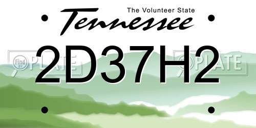 2D37H2 Tennessee License Plate