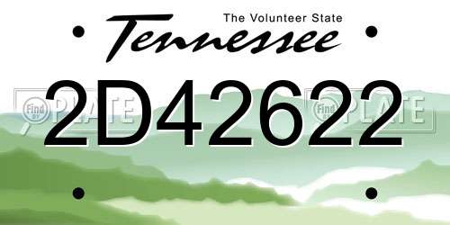 2D42622 Tennessee License Plate
