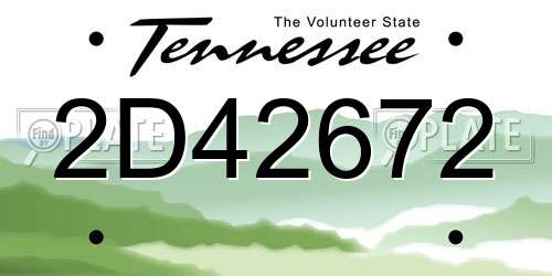 2D42672 Tennessee License Plate