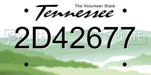 2D42677 Tennessee License Plate