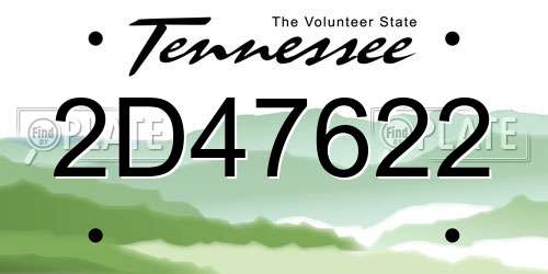 2D47622 Tennessee License Plate