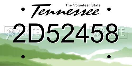 2D52458 Tennessee License Plate