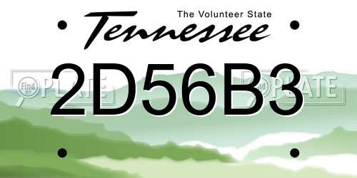 2D56B3 Tennessee License Plate