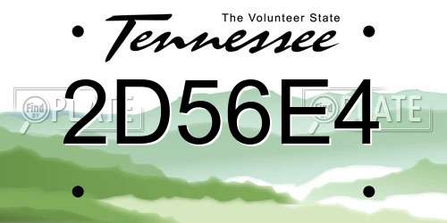 2D56E4 Tennessee License Plate