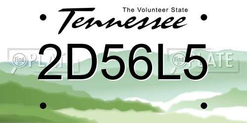 2D56L5 Tennessee License Plate