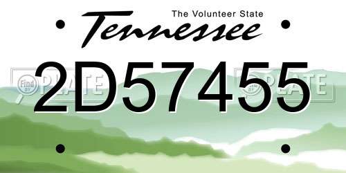 2D57455 Tennessee License Plate
