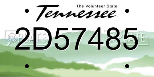 2D57485 Tennessee License Plate
