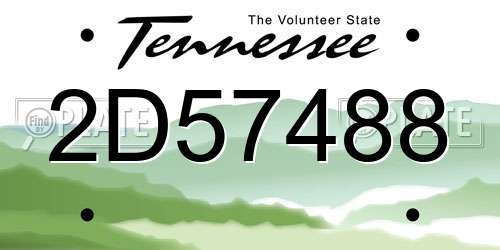 2D57488 Tennessee License Plate