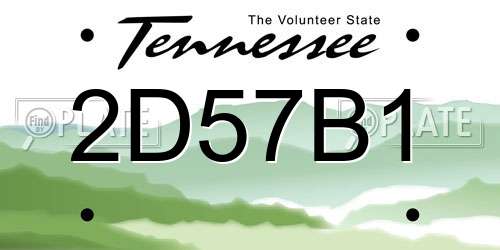 2D57B1 Tennessee License Plate