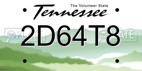 2D64T8 Tennessee License Plate