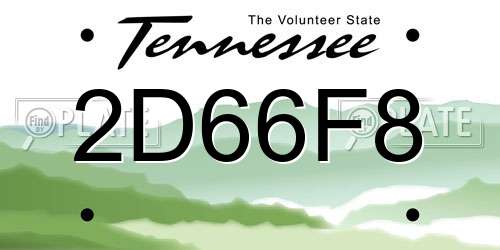 2D66F8 Tennessee License Plate