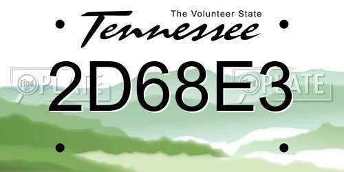 2D68E3 Tennessee License Plate