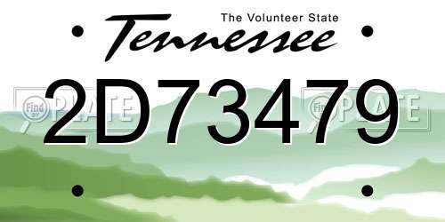 2D73479 Tennessee License Plate