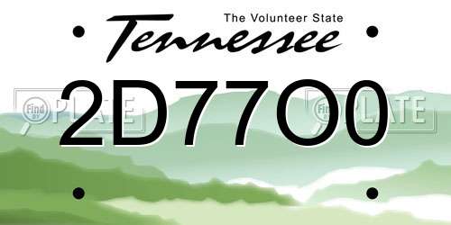 2D77O0 Tennessee License Plate