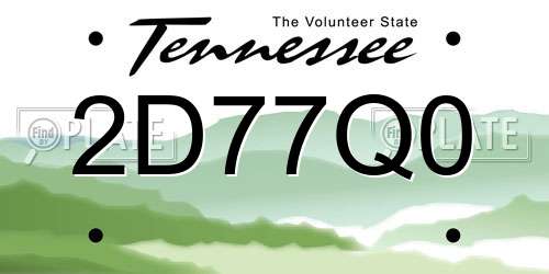 2D77Q0 Tennessee License Plate
