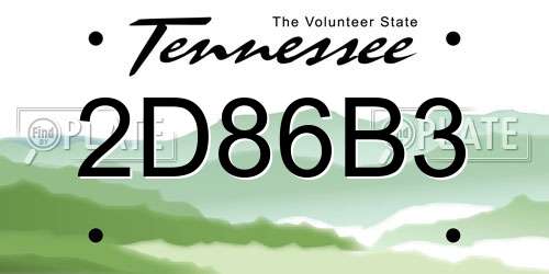2D86B3 Tennessee License Plate