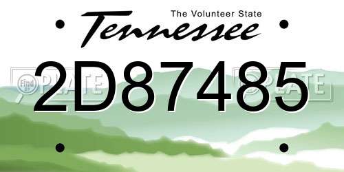 2D87485 Tennessee License Plate